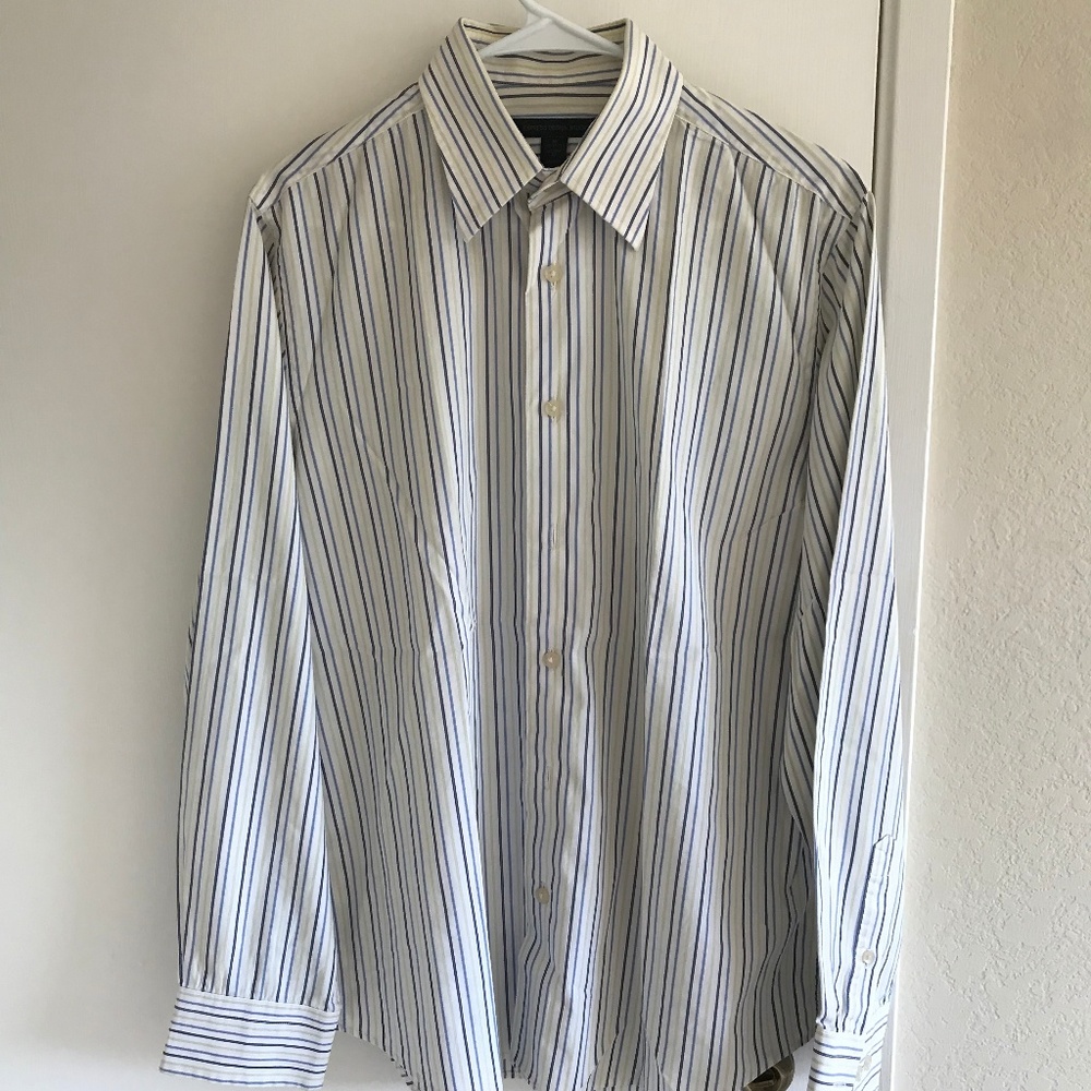 Express Blue Green Dress Shirt Modern Fit Medium
